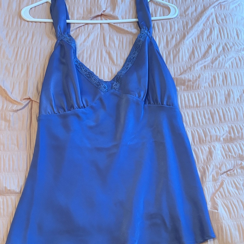 Purple Lace Trim Halter Top
